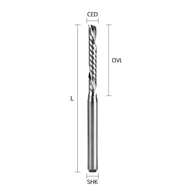 YINGBA single-flute left-hand spiral router bit