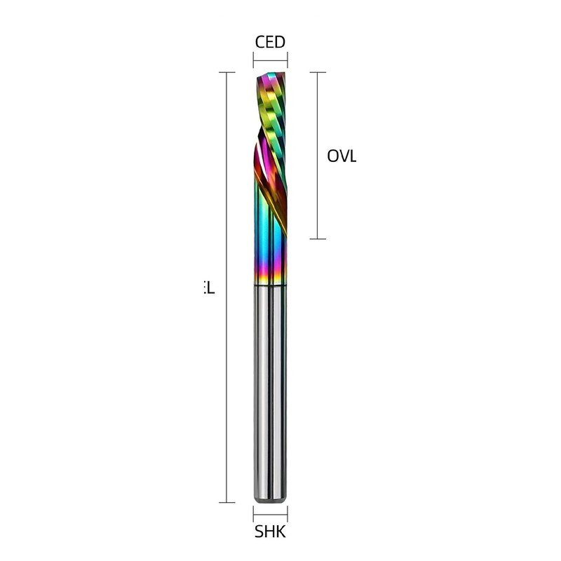 YINGBA coated single-flute left-hand spiral router bit