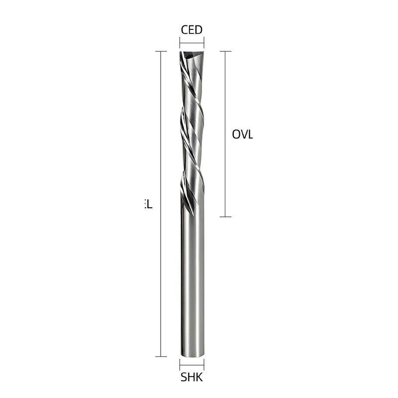 YINGBA two-flute left-hand spiral router bit