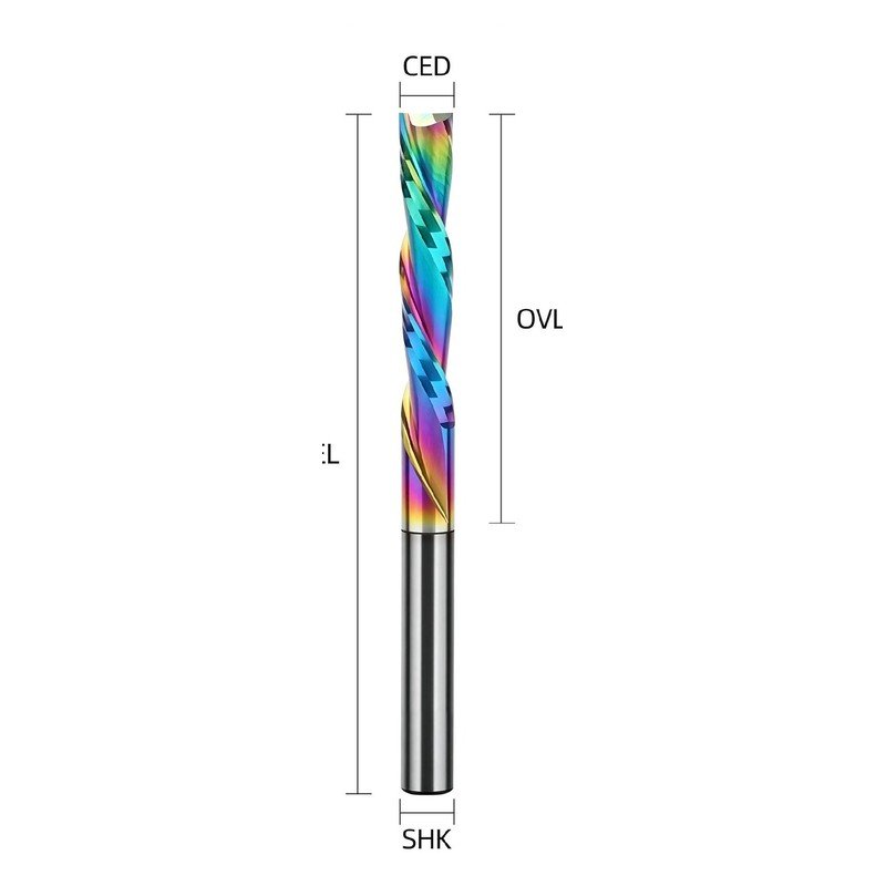 YINGBA coated two-flute left-hand spiral router bit