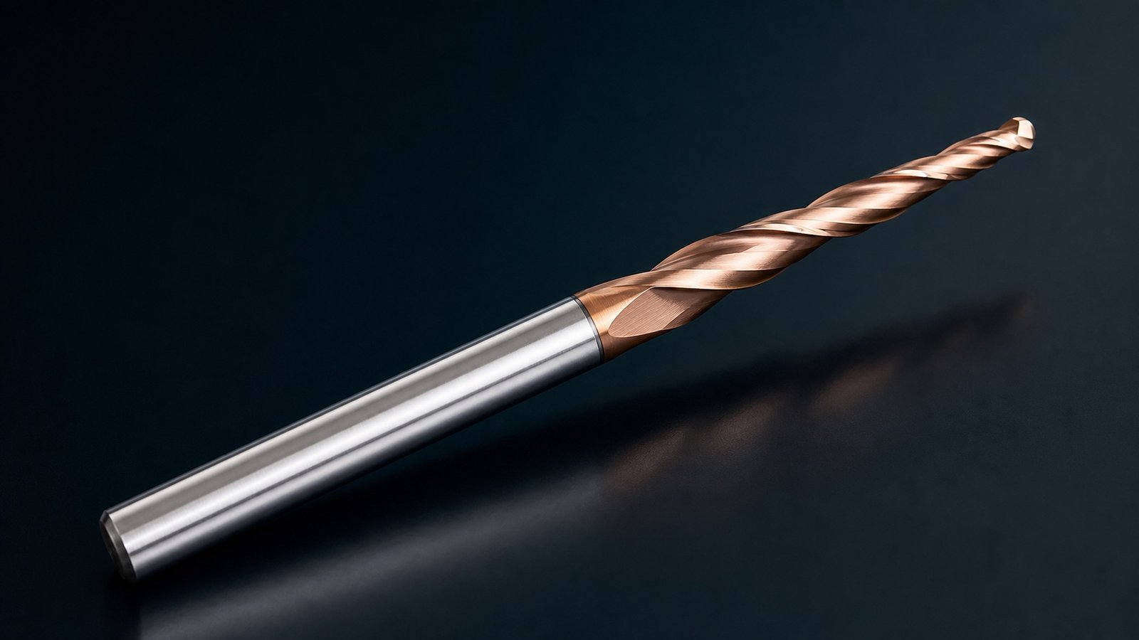 Close-up of one YINGBA two-flute tapered carbide router bit