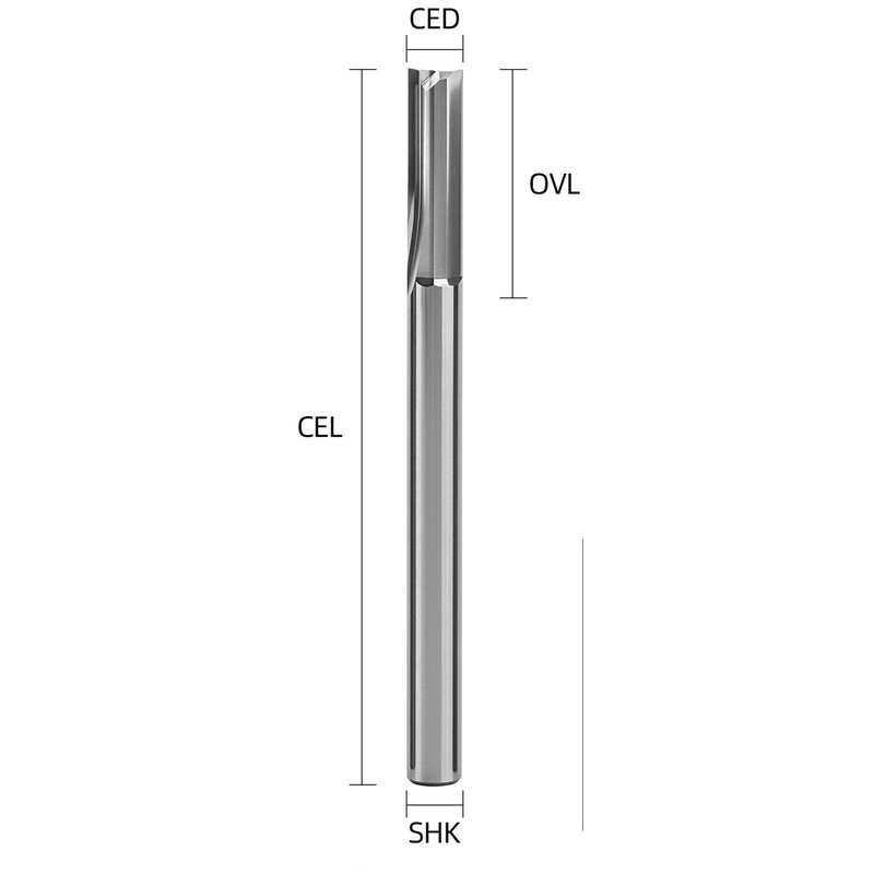 YINGBA two-flute straight end mill, solid carbide