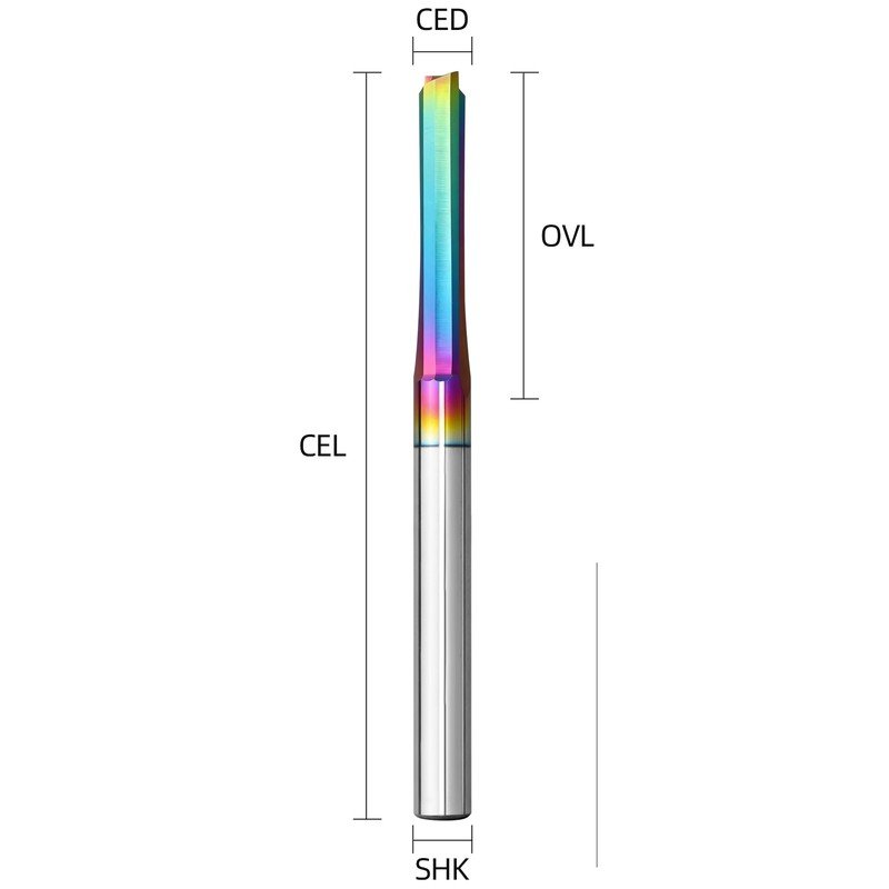 YINGBA rainbow coated two-flute straight end mill